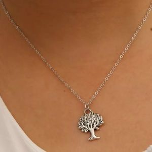 Silver Tone Tree of Life Necklace